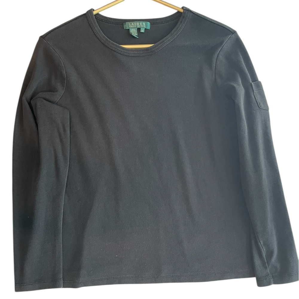 Lauren Ralph Lauren – Black Tee, Cotton Stretch, Sz XL, EUC - Picture 5 of 6